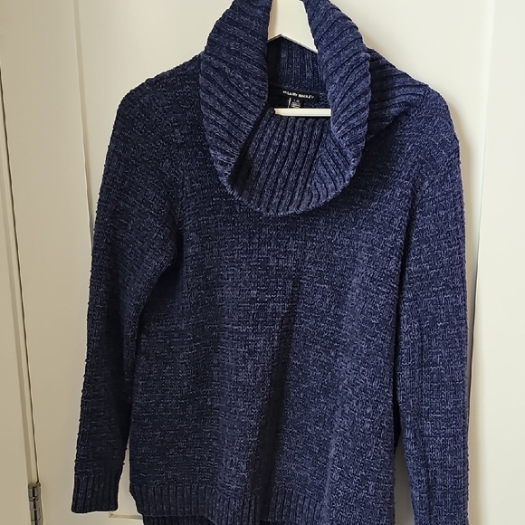 Hilary Radley Navy Cowl Neck Sweater - Picture 1 of 6